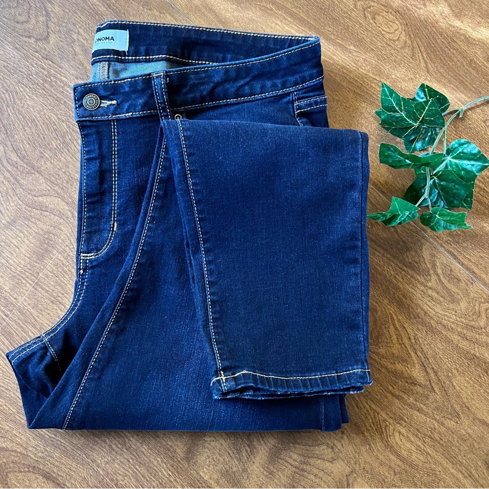 Sonoma Women’s Med Wash Cotton Blend Stretch Skinny denim Jeans plus 16